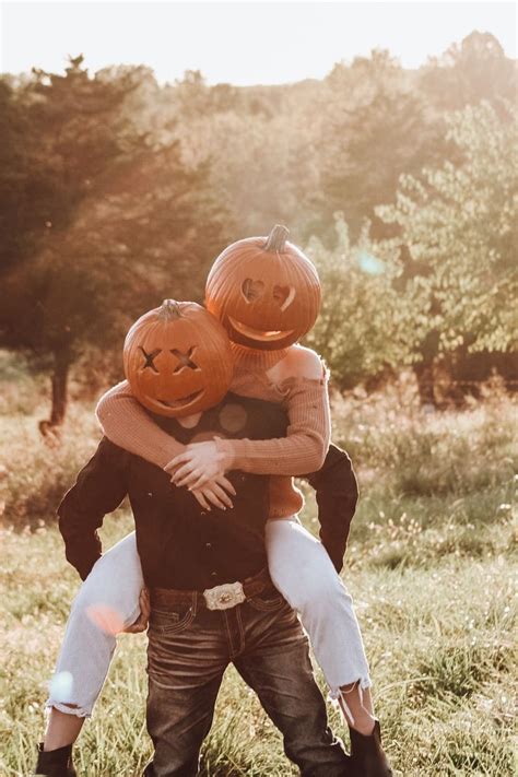 pumpkin head couple photos|More.